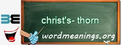 WordMeaning blackboard for christ's-thorn